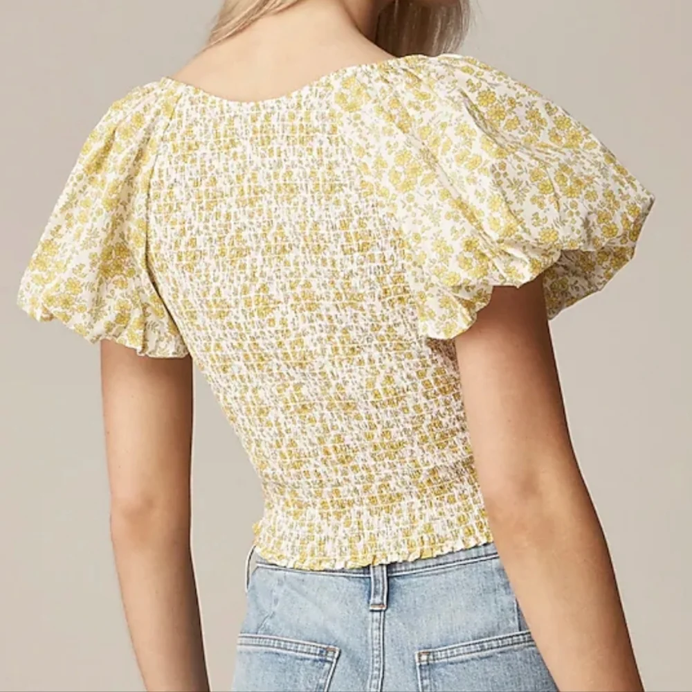 J.Crew Fitted Puff-Sleeve Top In Liberty Chapel Fabric